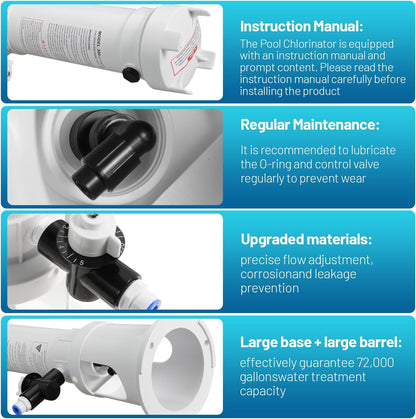 300 Pool Chlorinator Replace R171016 for Pentair Rainbow R171016 300 Automatic Chlorine/Bromine 300 Offline Pool Feeder for Pool and Spa