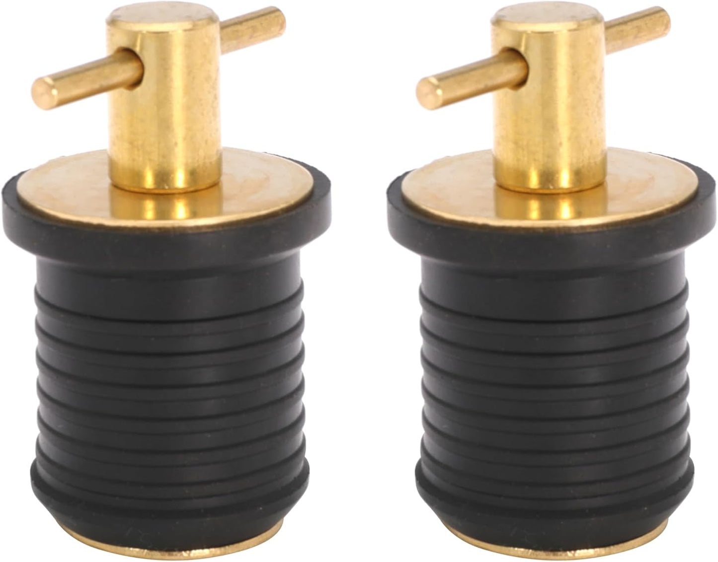 2 Pcs T-Handle Boat Plug Brass/Stainless Steel Boat Drain Plug Snap Handle Plug Rubber Drain Plug for Boat Marine