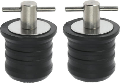2 Pcs Boat Drain Plug With T Handle - Snap Rubber Plugs With Brass/Stainless Steel Handle - Marine Twist Accessories