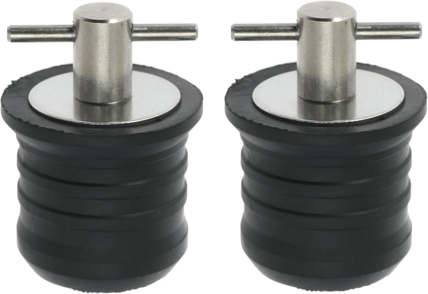 2 Pcs Boat Drain Plug With T Handle - Snap Rubber Plugs With Brass/Stainless Steel Handle - Marine Twist Accessories