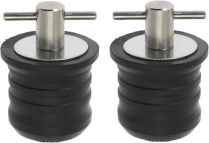 2 Pcs Boat Drain Plug With T Handle - Snap Rubber Plugs With Brass/Stainless Steel Handle - Marine Twist Accessories
