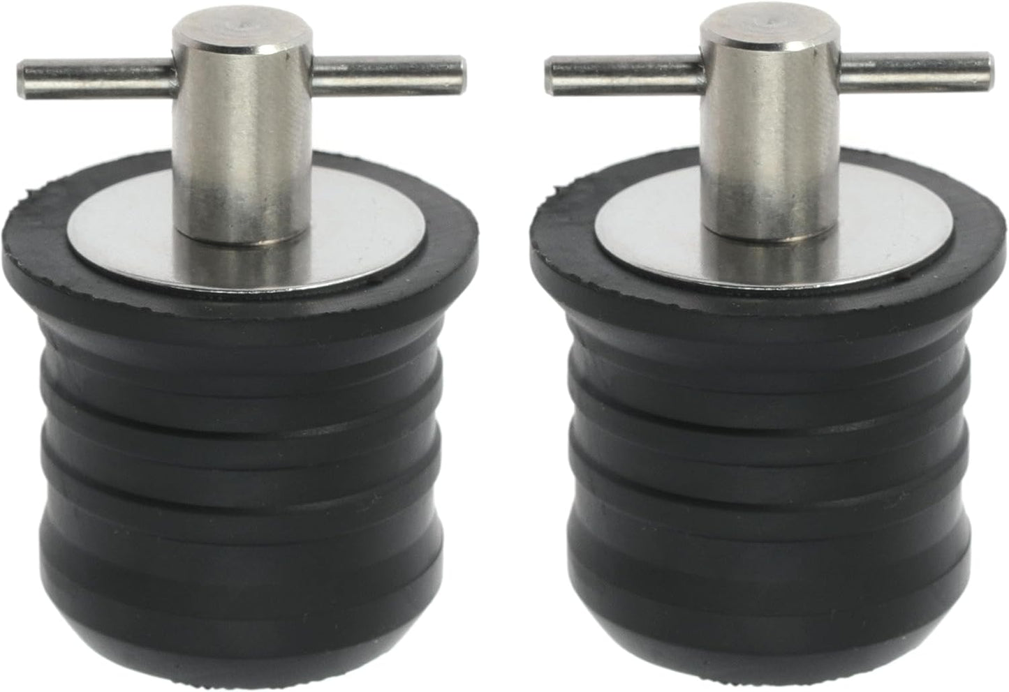 2 Pcs Boat Drain Plug With T Handle - Snap Rubber Plugs With Brass/Stainless Steel Handle - Marine Twist Accessories