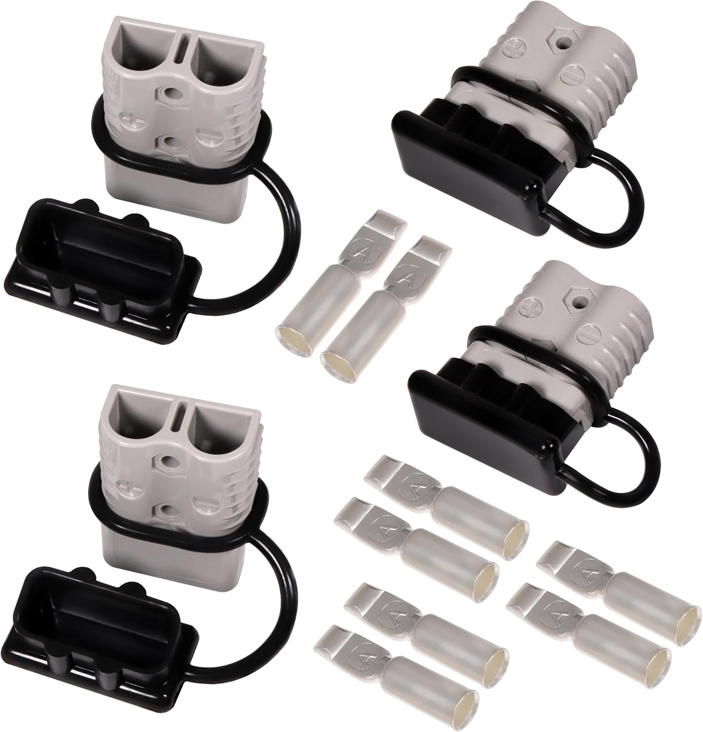 175A 600V Battery Quick Connect Disconnect Connectors Wire Harness Plug Kit for 2-4 Gauge Cables, Grey