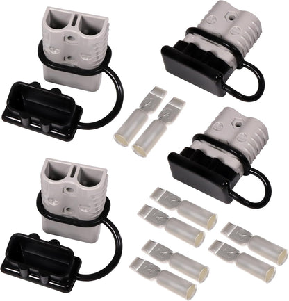 175A 600V Battery Quick Connect Disconnect Connectors Wire Harness Plug Kit for 2-4 Gauge Cables, Grey