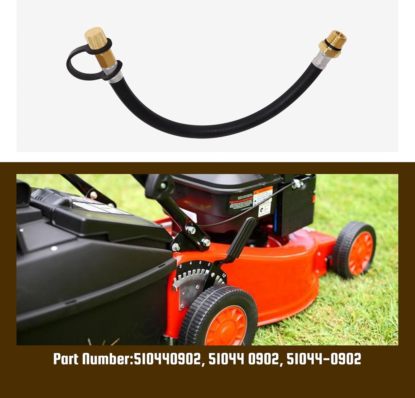 Flex Oil Drain Hose Replace 510440902 for Kawasaki FR600V FR651V FR691V FR730V FX730V FJ180V FS730V FS541 FH721V FH601V FH641V FH661V FH680V for Kubota Z412 Z122R for Toro MX5060 FX730V (Pack of 1)
