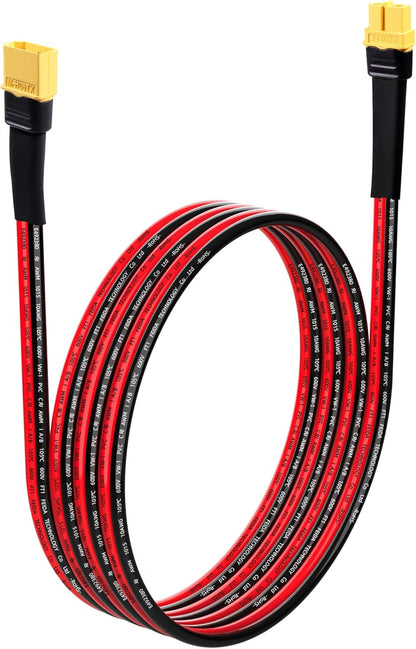 12AWG 6FT XT60 Extension Cable XT60H Male to Female Charging Cable for Solar Panels Portable Power Stations