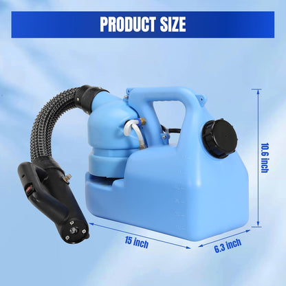ULV Fogger Machine 6L (1.58 Gallon) Electric Portable Fogger Sprayer Ultra-Low Volume Atomizer for Indoor Home Hotel Outdoor Yard Gardens Church School