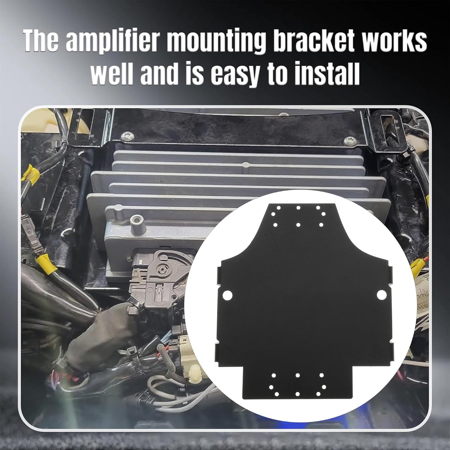 Black Amplifier Mounting Bracket for Harley Davidson Road Glide Motorcycles 2015-2025 Replace BC-AMP04 (Pack of 1)