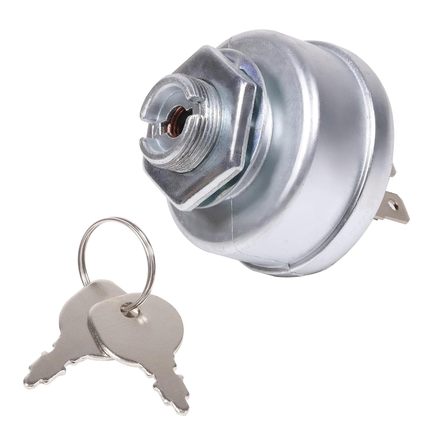Ignition Switch with Keys Replace 725-1717, 925-1717, 532140301, 140301, 574455401 for Craftsman for Husqvarna for Murray for MTD for AYP for Poulan for Roper, 4 Positions, 7 Terminals