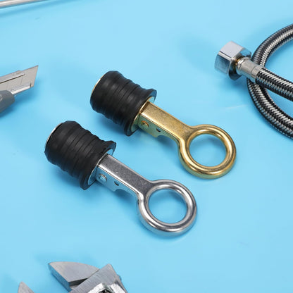 Boat Drain Plug - O-Handle Snap Plug, Brass/Stainless Steel, Rubber
