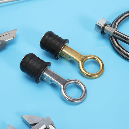 Boat Drain Plug - O-Handle Snap Plug, Brass/Stainless Steel, Rubber