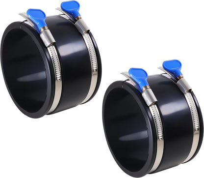2 Pack 6" Dust Control Flex Cuff with Adjustable Hose Clamps, Rubber Connector Rubber Cuff Coupler for Woodworking Dust Collection Fittings