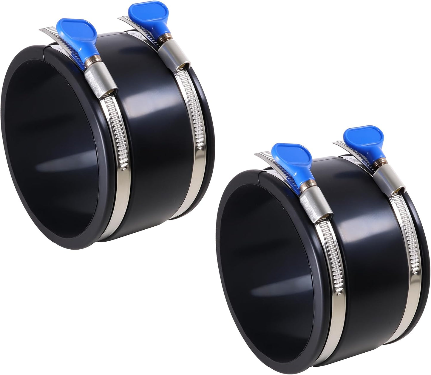 6 Pack Dust Control Flex Cuff with Adjustable Hose Clamps, Rubber Connector Rubber Cuff Coupler for Woodworking Dust Collection Fittings