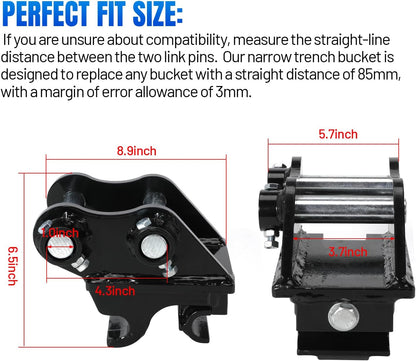 Mini Excavator Attachments, Mechanical Quick Change Hitch for Small Digger Quick Coupler Fit Most of up to 3 tons Excavators