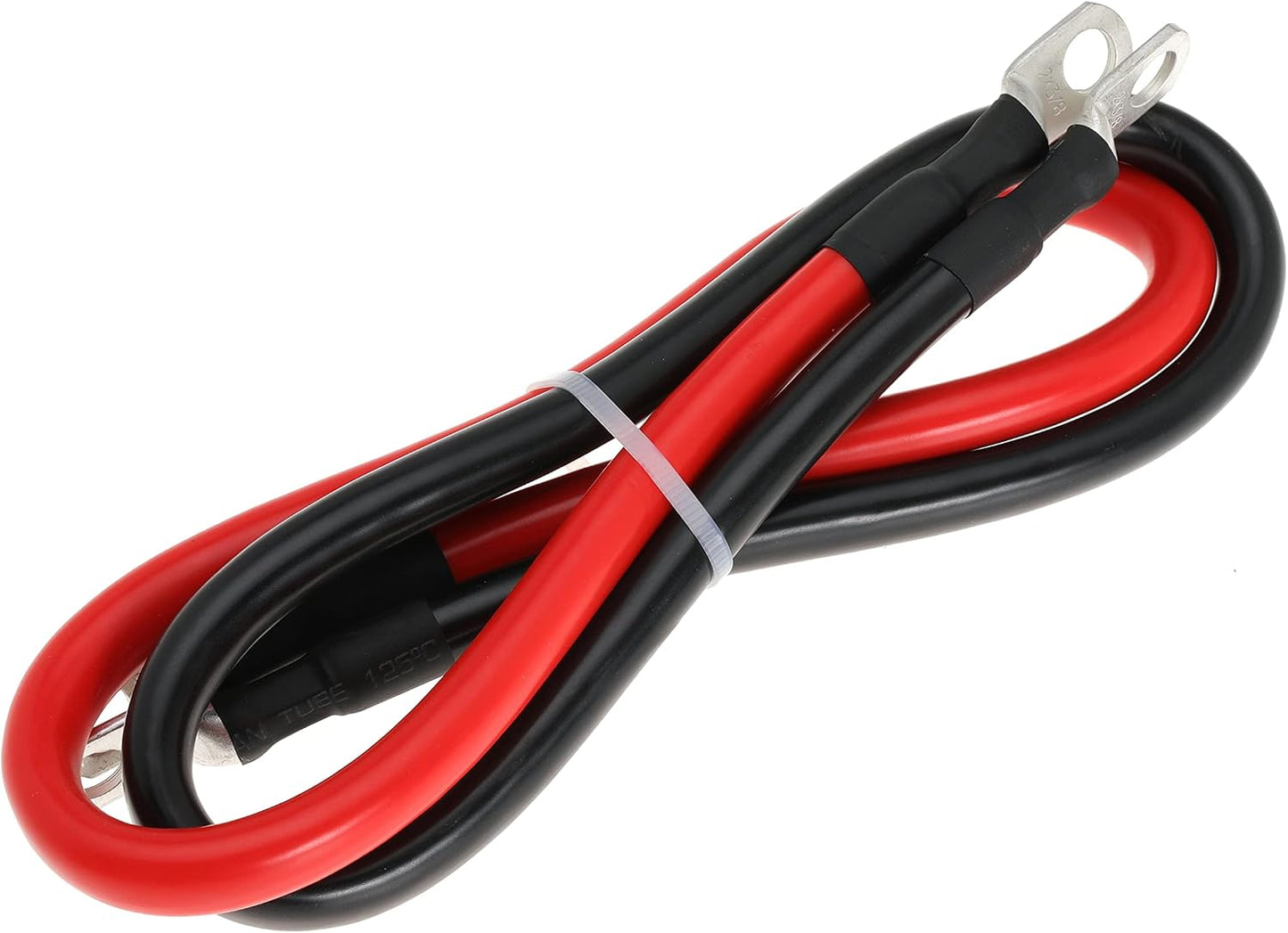 2 AWG Battery Cable 2AWG Gauge Battery Inverter Cables with 3/8 in Lugs Pure Copper Power Inverter Wire Set for Solar Marine Boat RV Car Motorcycle 2pcs (2FT)