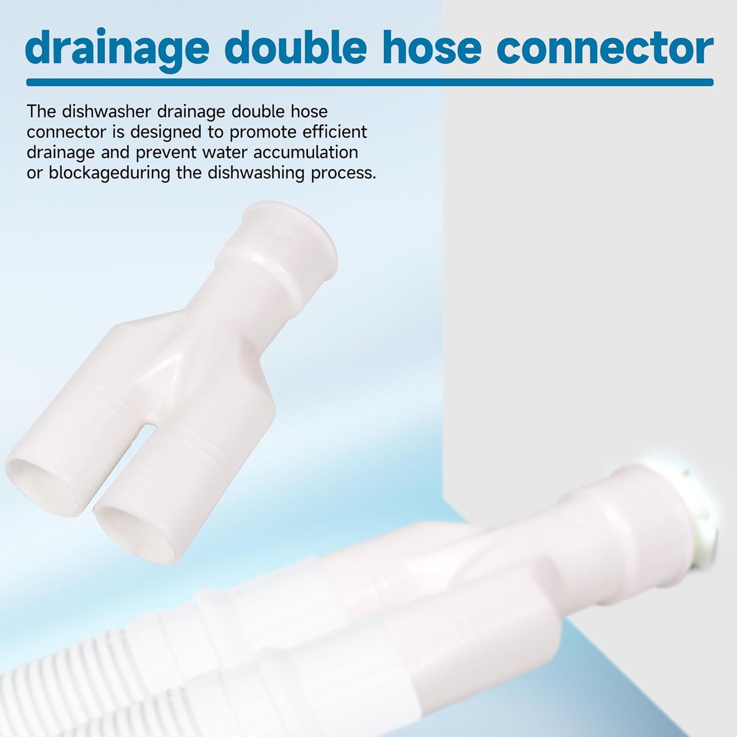 Double Drain Hose Joiner Replacement for Fisher and Paykel 529872 for Dual Drawer Dishwashers, 2pcs