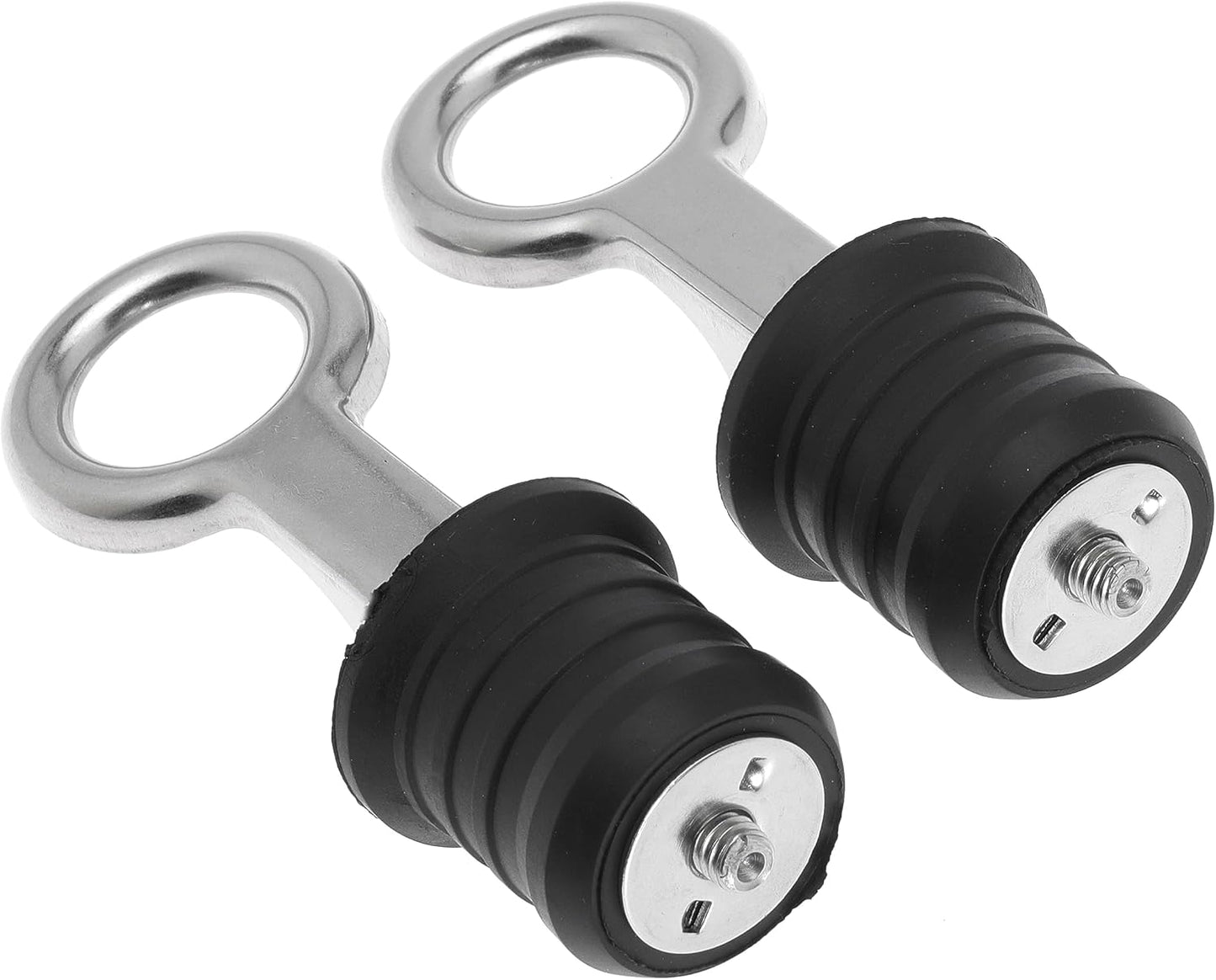 2 Pcs Boat Plug Snap Handle Boat Drain Plug Rubber Plugs with Brass/Stainless Steel Handle Marine Twist Plug Boat Accessories