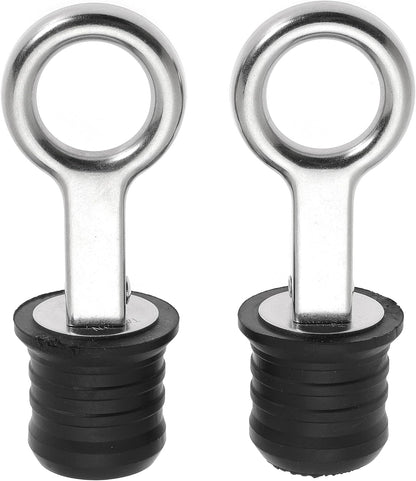 2 Pcs Boat Plug Snap Handle Boat Drain Plug Rubber Plugs with Brass/Stainless Steel Handle Marine Twist Plug Boat Accessories