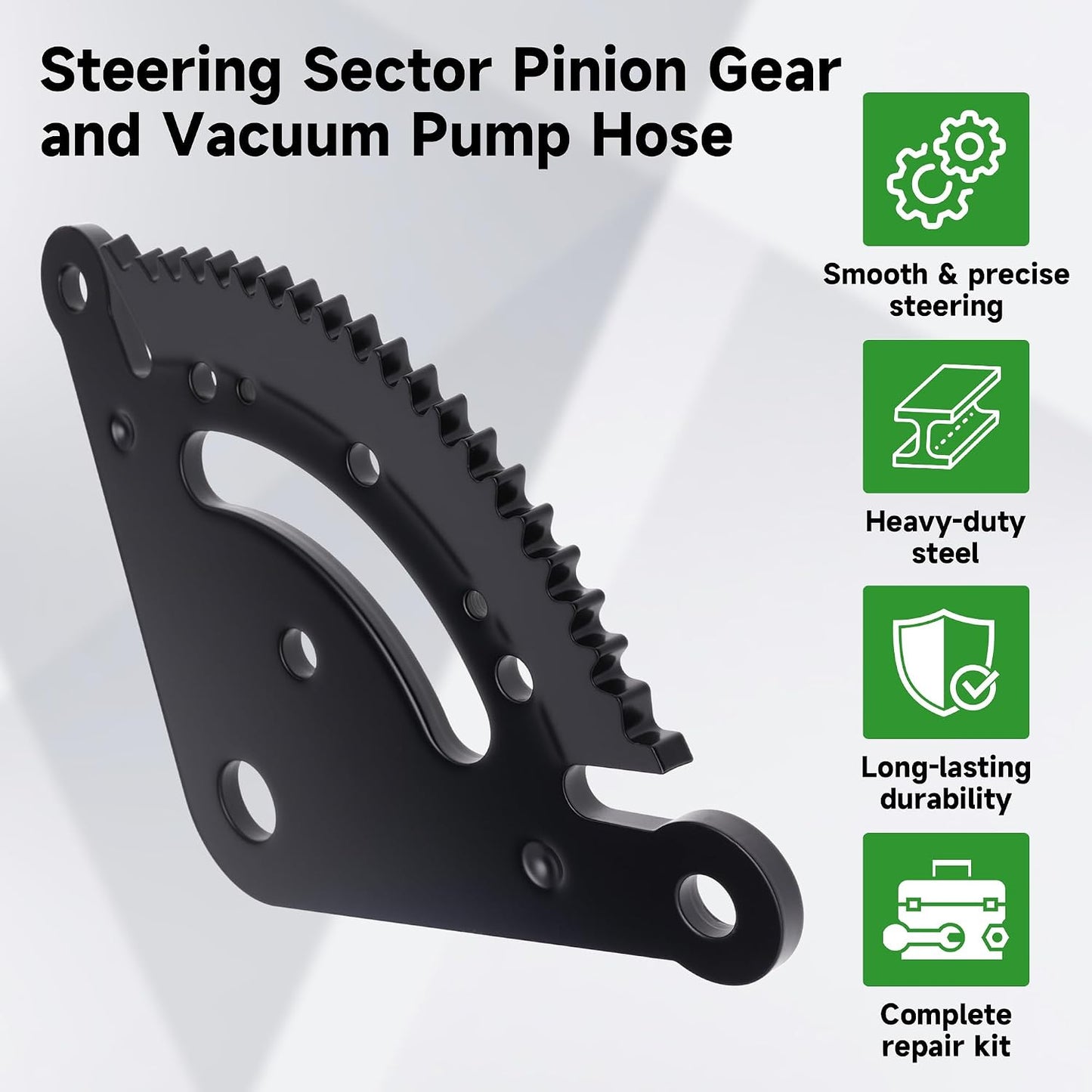 Steering Sector Pinion Gear 1GXD110E and Vacuum Pump Hose 596163 for John Deere D140 D160 D170 D130 D125 Replaces 593998 797408 for Lawn Tractor Repair