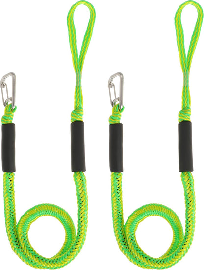 Boat Bungee Dock Lines Marine Mooring Rope with Stainless Steel Clip Bungee Cord Docking Lines for Boat Bungee Docking Ropes for Kayak,Pontoon,Canoe (Black-2)