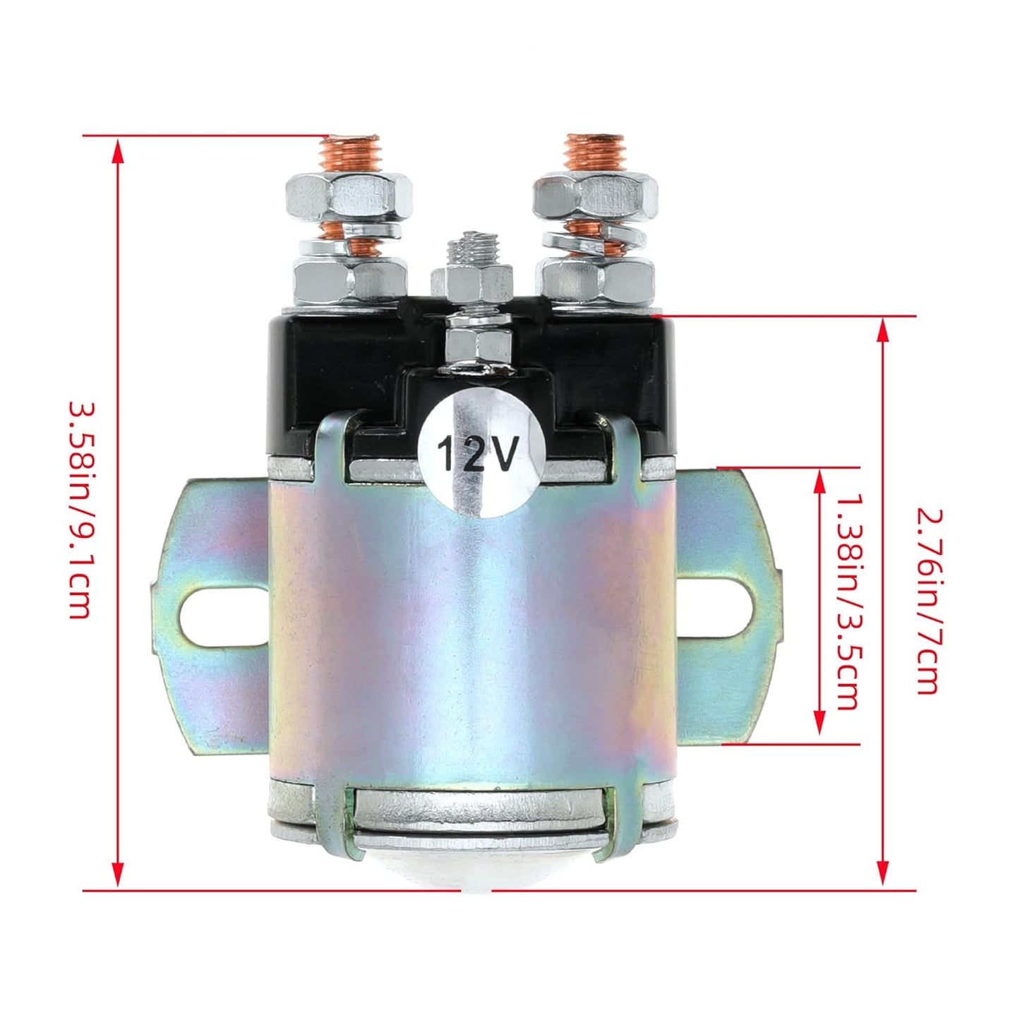 12V Starter Solenoid for Yamaha G2 G8 G9 G11 G14 G16 G20 Gas Golf Cart 1985-2002 4 Terminal Solenoid Replaces JF2-H1950-00 JR3-H1950-00 J38-81950-01