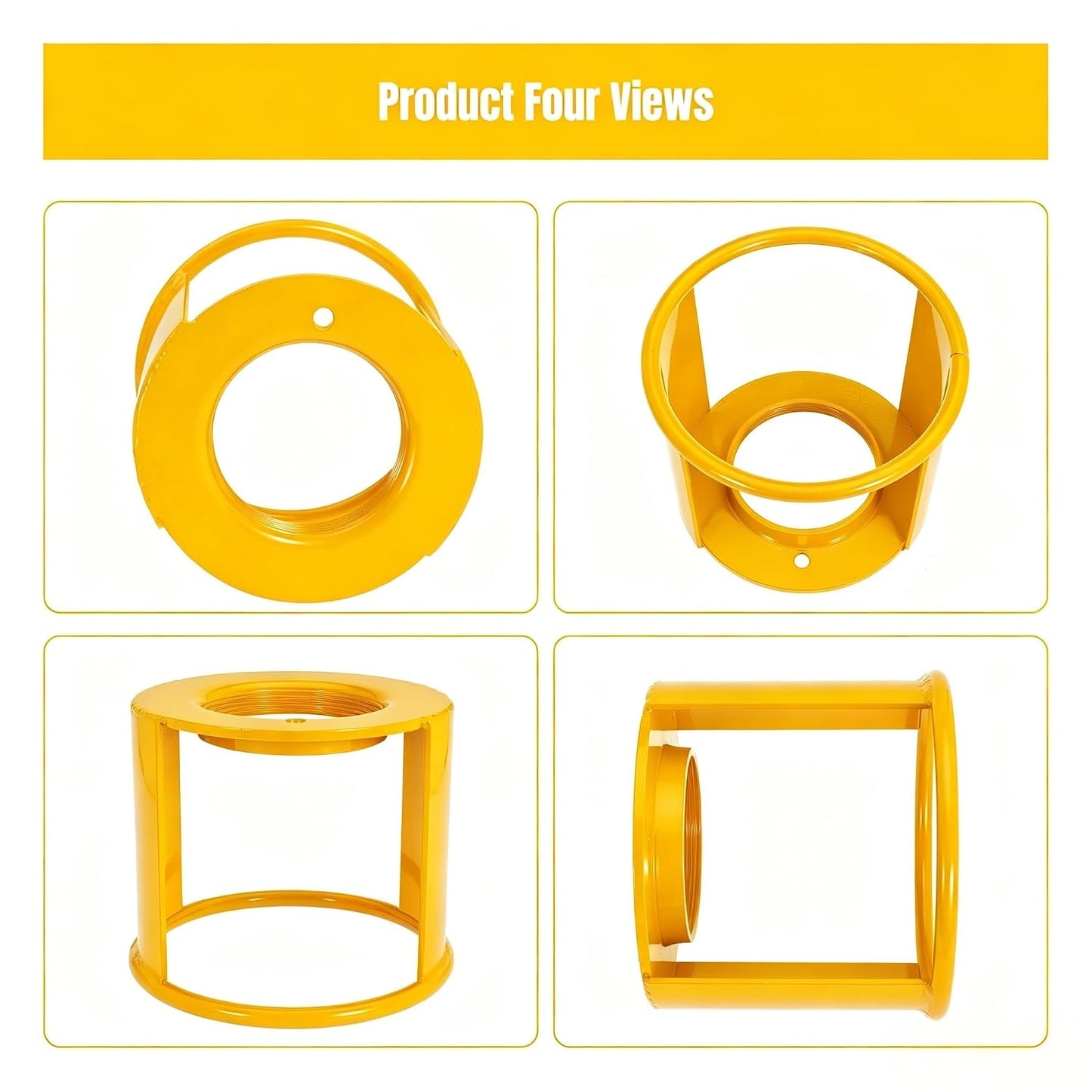 Acetylene Cylinder Regulator Safety Cap Protector Safety Collar 3-1/2 x 12 Fine Thread for Acetylene Cylinder, Acetylene Tank, High Pressure Cylinder, Low Pressure Cylinder (Yellow, 1PCS (312))