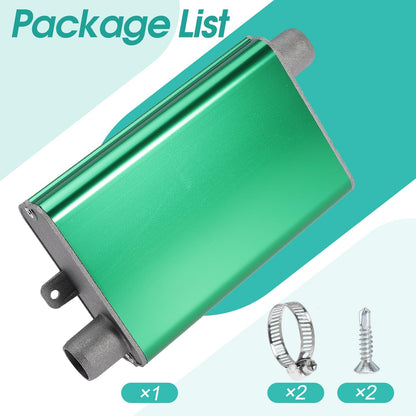 24mm Exhaust Muffler Pipe Upgraded for Chinese for Eberspacher Diesel Heaters Air Compressor with 2 clamps and screws, Green