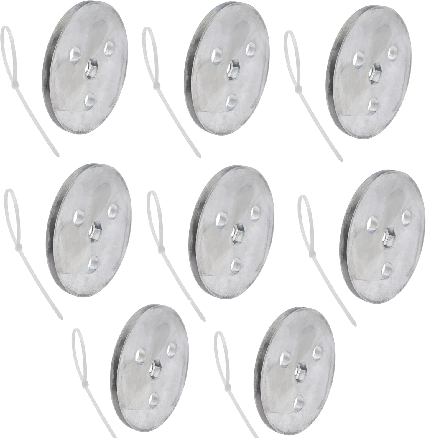 Pool Skimmer Weight Zinc Anode Plate with Plastic Ties Zinc Plate Into Your Skimmer Basket Skimmer Deck Cover Plate Anti Corrosion and Electrolysis (3)
