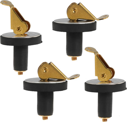4 Pack Brass Boat Plug Drain Plug Boat Snap Handle Plug Deck Plug for Boat Marine