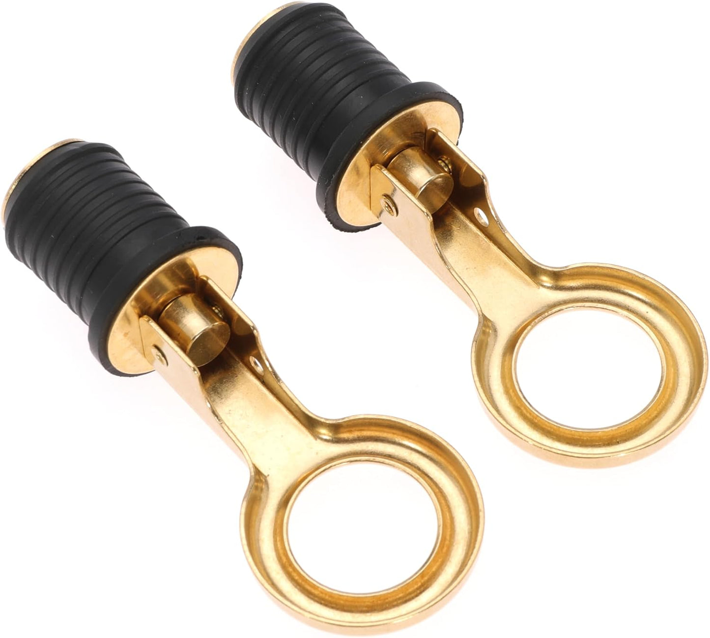 Boat Drain Plug - O-Handle Snap Plug, Brass/Stainless Steel, Rubber