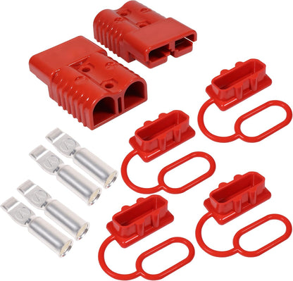 175A 600V Battery Quick Connect Disconnect Connectors Wire Harness Plug Kit for 2-4 Gauge Cables, Red