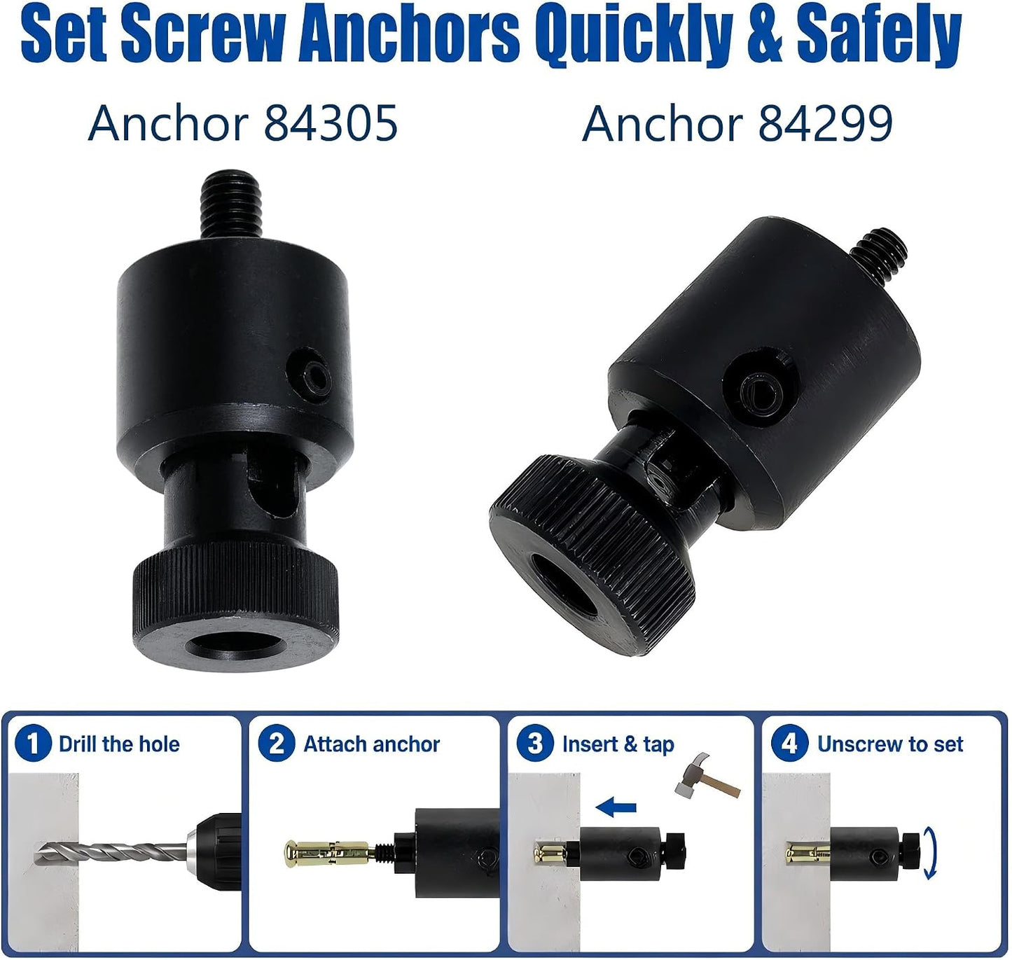 Screw Anchor Expander 1/4"-20 3/8"-16 Replace 868 870 Power Drill Part for Caulking Anchor Expansion Anchor for Concrete Compatible with Greenlee