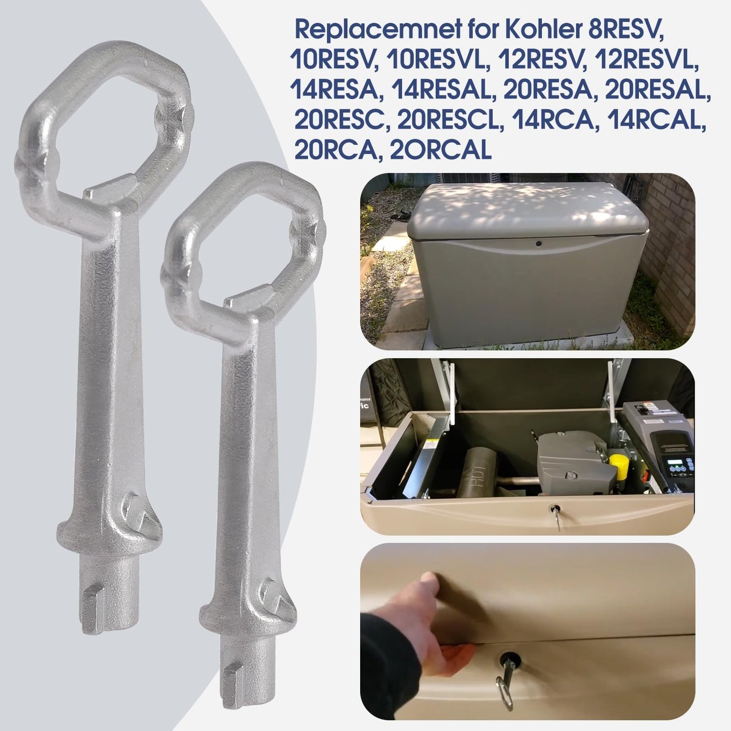 Generator Key Replacement Compatible with GM82922 Latch Opening Tool for Kohler 8RESV 10RESVL 12RESV 14RESA 20RESA 14RCA 20RCA, 1PCS