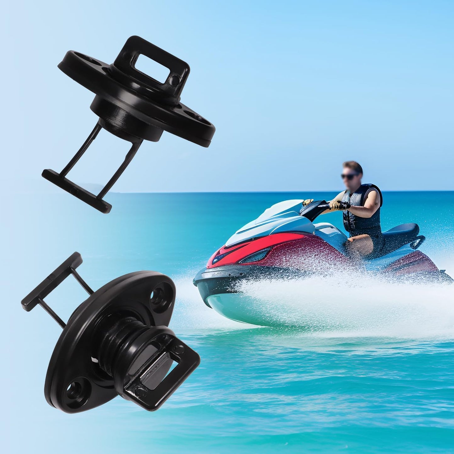 Drain Plug with O-Ring and Base for Sea-Doo for Yamaha for Polaris Gas Tank Replace 292000187 ‎292-000-187 F1S-U2280-00-00 F1S-U2280-02-00 1060125 (2 Packs)
