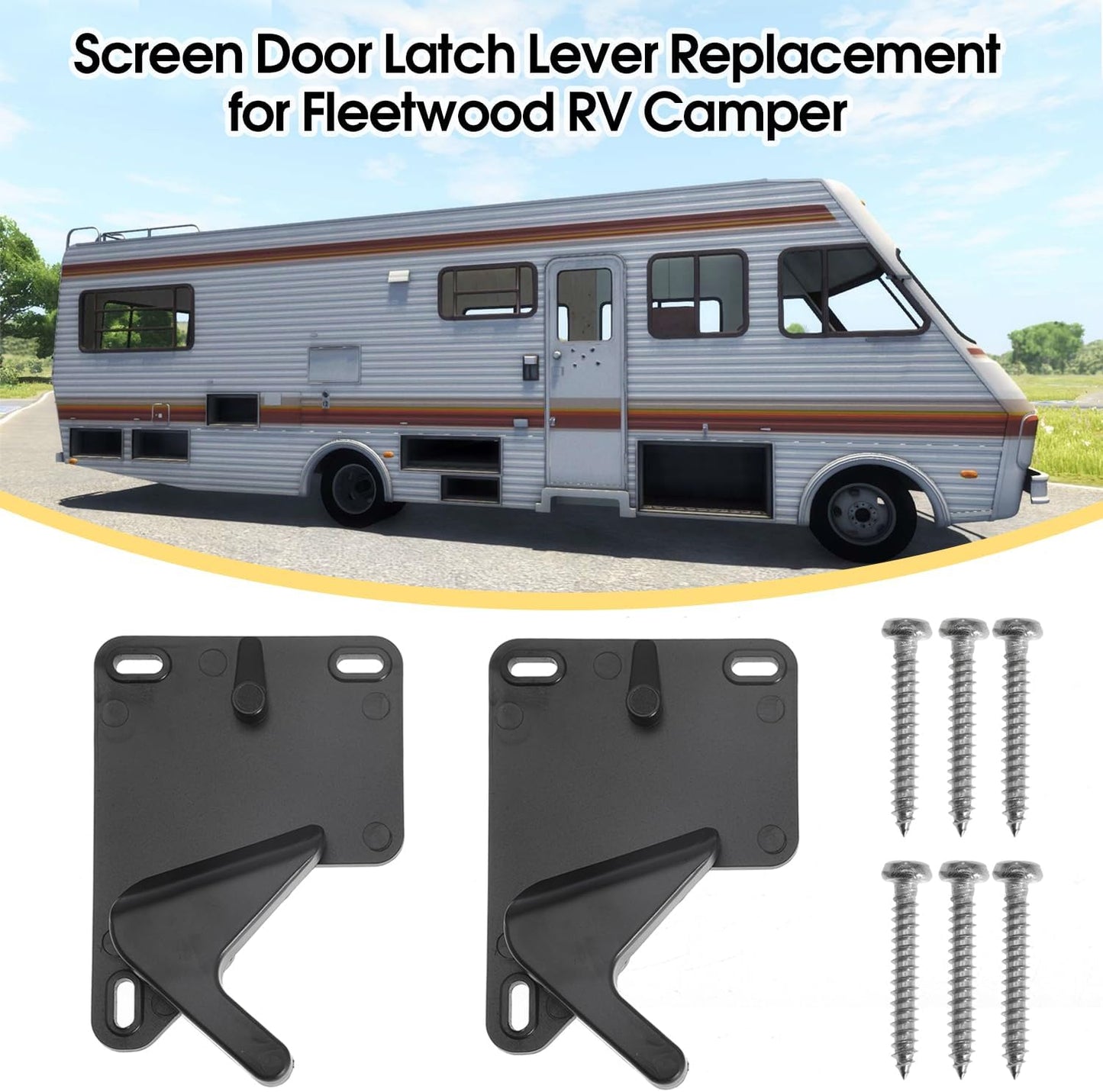 RV Screen Door Latch Lever Replacement for Fleetwood 354852, Set of 2