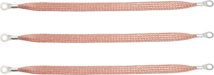 11.8-inches Braided Ground Strap Automotive Heavy Duty Copper Ground Strap with 1/4-inches Terminal Lugs 10PCS