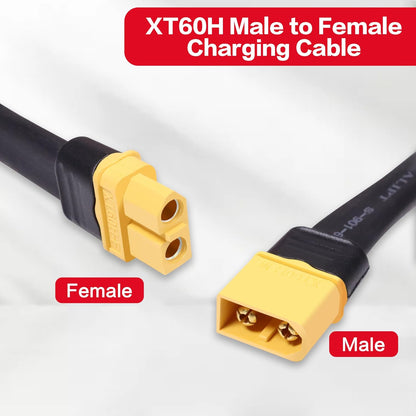 12AWG 6FT XT60 Extension Cable XT60H Male to Female Charging Cable for Solar Panels Portable Power Stations