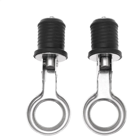 Boat Drain Plug - O-Handle Snap Plug, Brass/Stainless Steel, Rubber