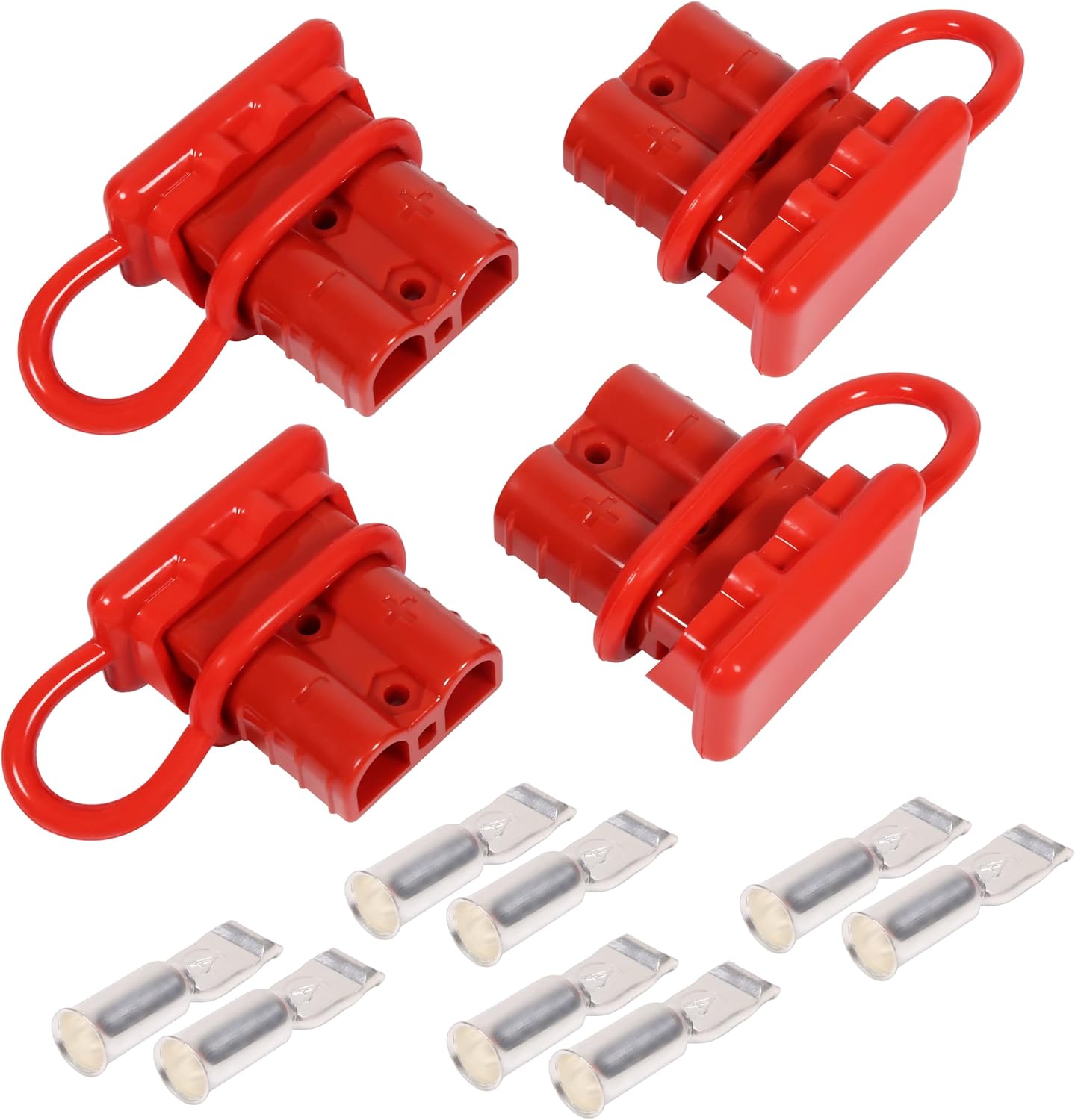 50A 600V Battery Quick Connect Disconnect Connector 6-10AWG Battery Cable Connector Fit for 6-10 Gauge Connect and Disconnect Plug Connector with Protect Cover and Screws