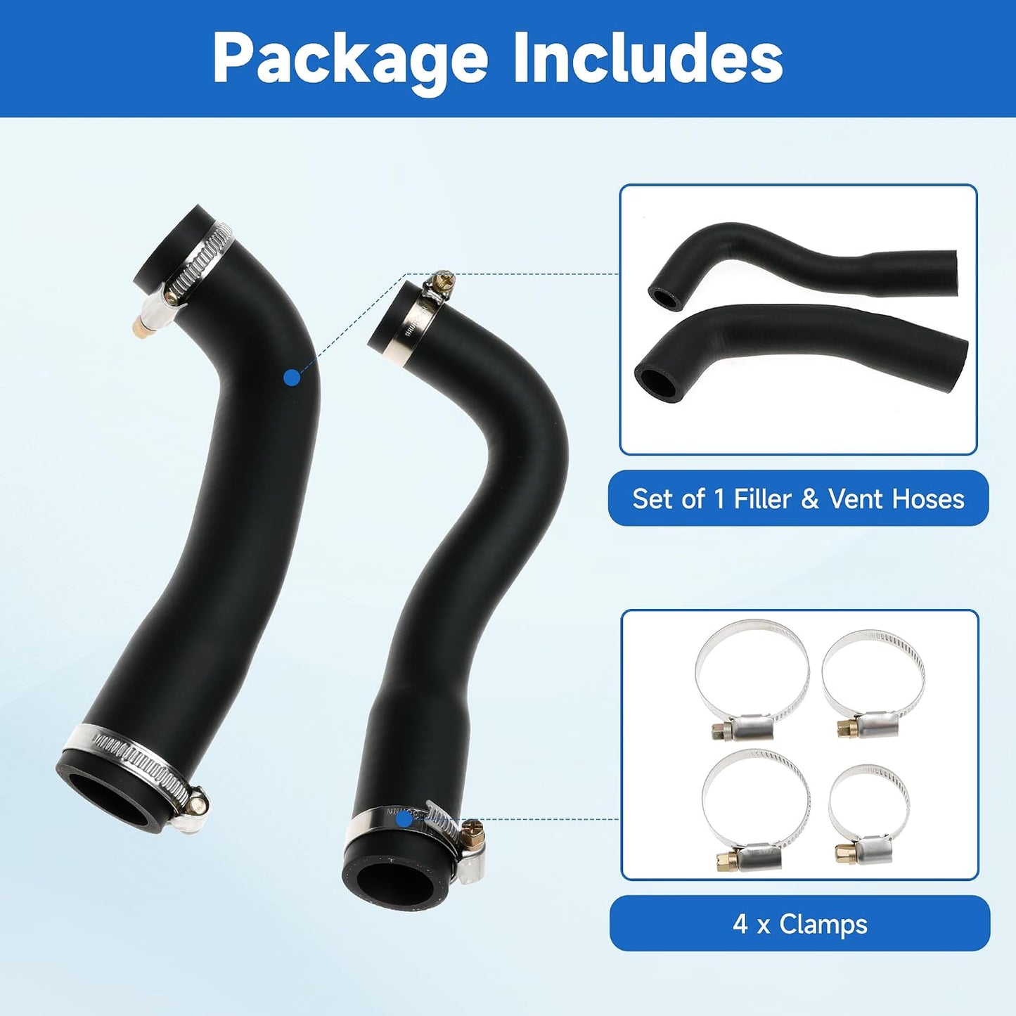 52040079 52040081 Fuel Filler Hose Kit for Jeep Wrangler YJ 1987-1995 Gas Tank