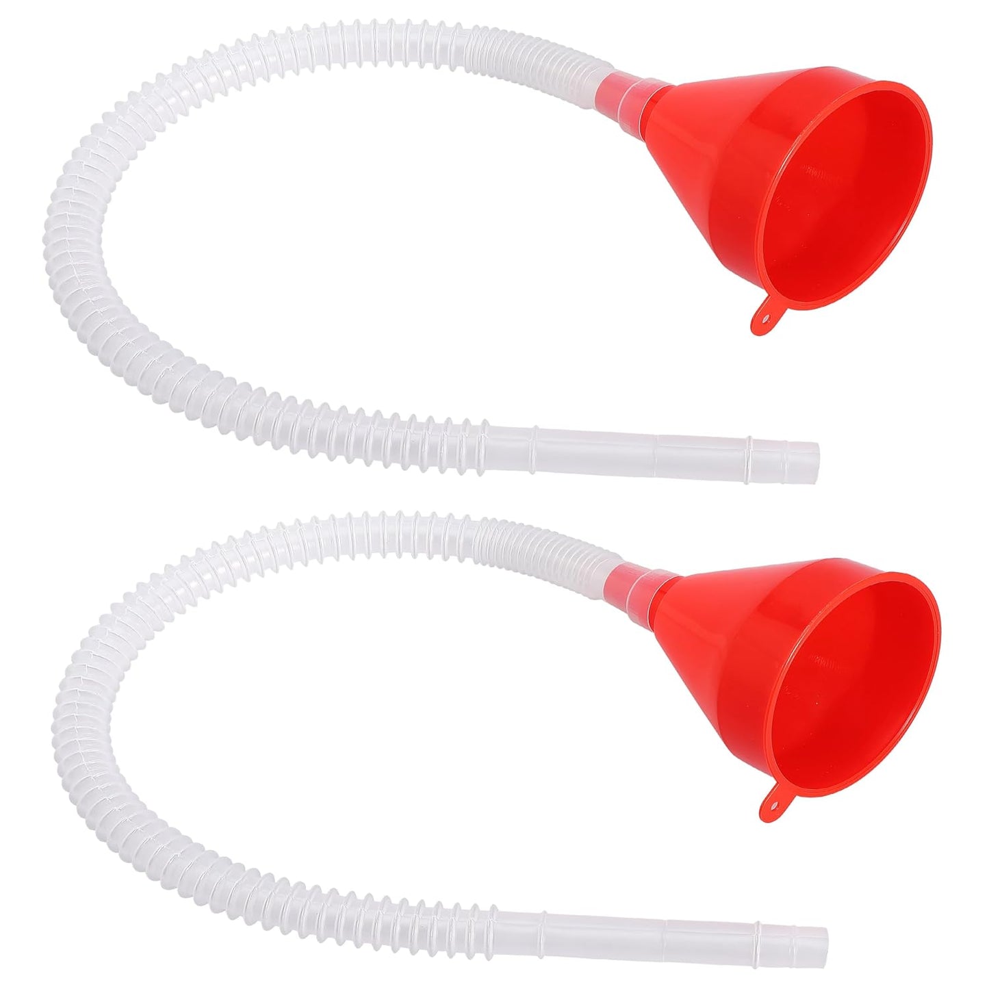 Small Flexible Plastic Oil Funnel for Oil Change Fuel Funnel with Long Hose Transmission Car Filling Fluid Funnel for Engine Oil Gas Fuel Gasoline Diesel（Red） (2)