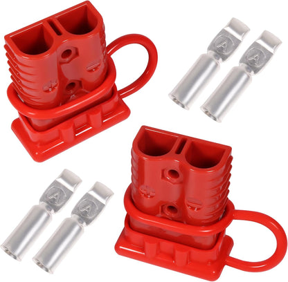 175A 600V Battery Quick Connect Disconnect Connectors 1/0 AWG Wire Harness Cable Plug Kit 2pack, Red