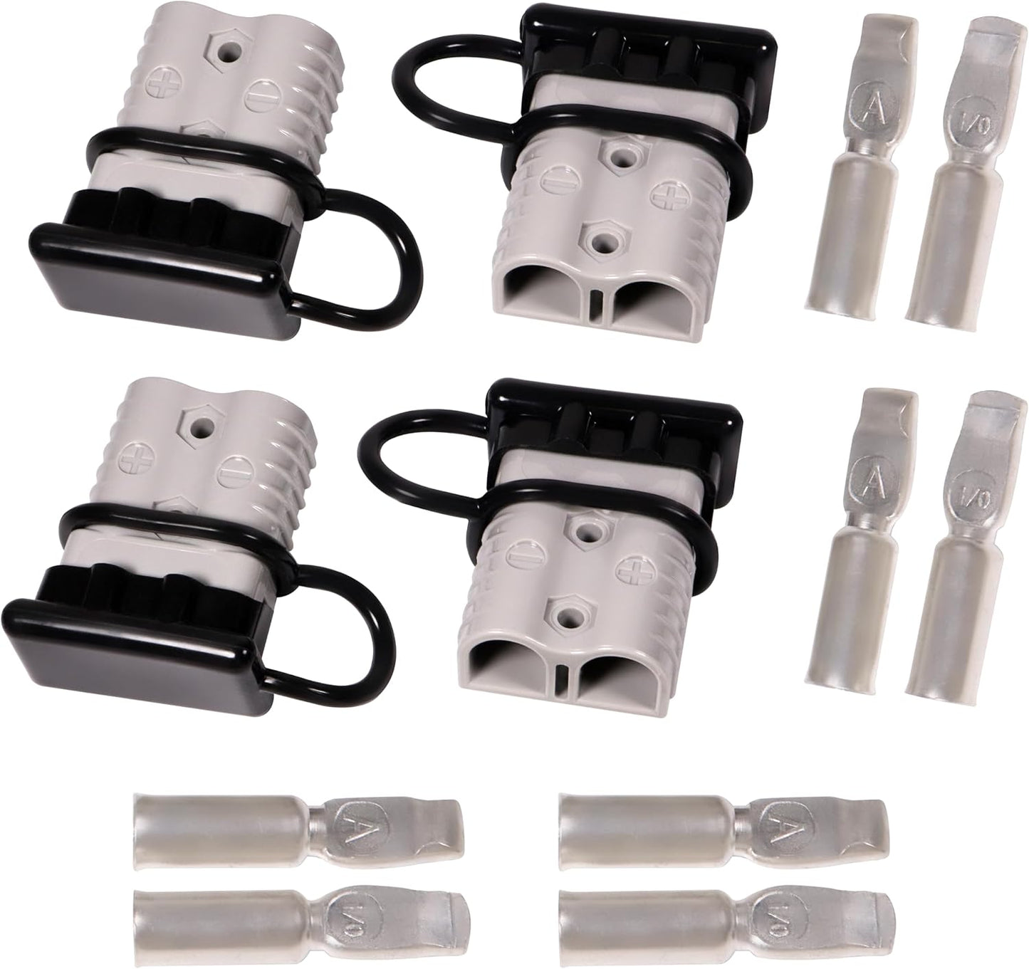175A 600V Battery Quick Connect Disconnect Connectors Wire Harness Plug Kit for 2-4 Gauge Cables, Grey