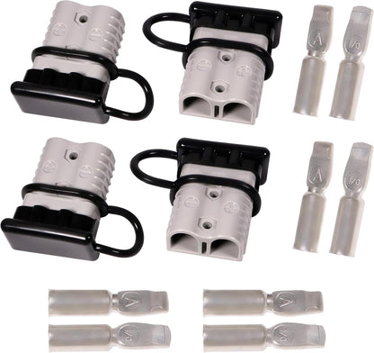 175A 600V Battery Quick Connect Disconnect Connectors Wire Harness Plug Kit for 2-4 Gauge Cables, Grey