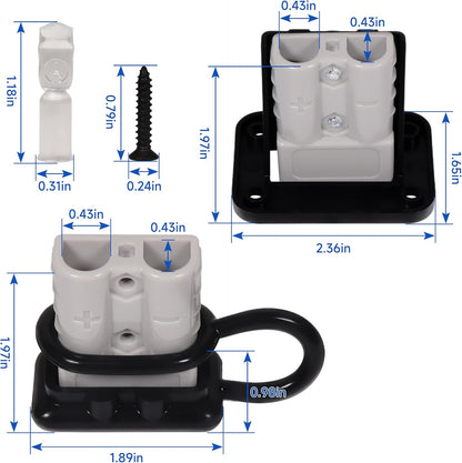 50A 600V Battery Quick Connect Disconnect Set 6-12AWG Battery Cable Connector Fit for 6/8/10/12 Gauge Connect and Disconnect Plug Connector with Protect Cover and Screws