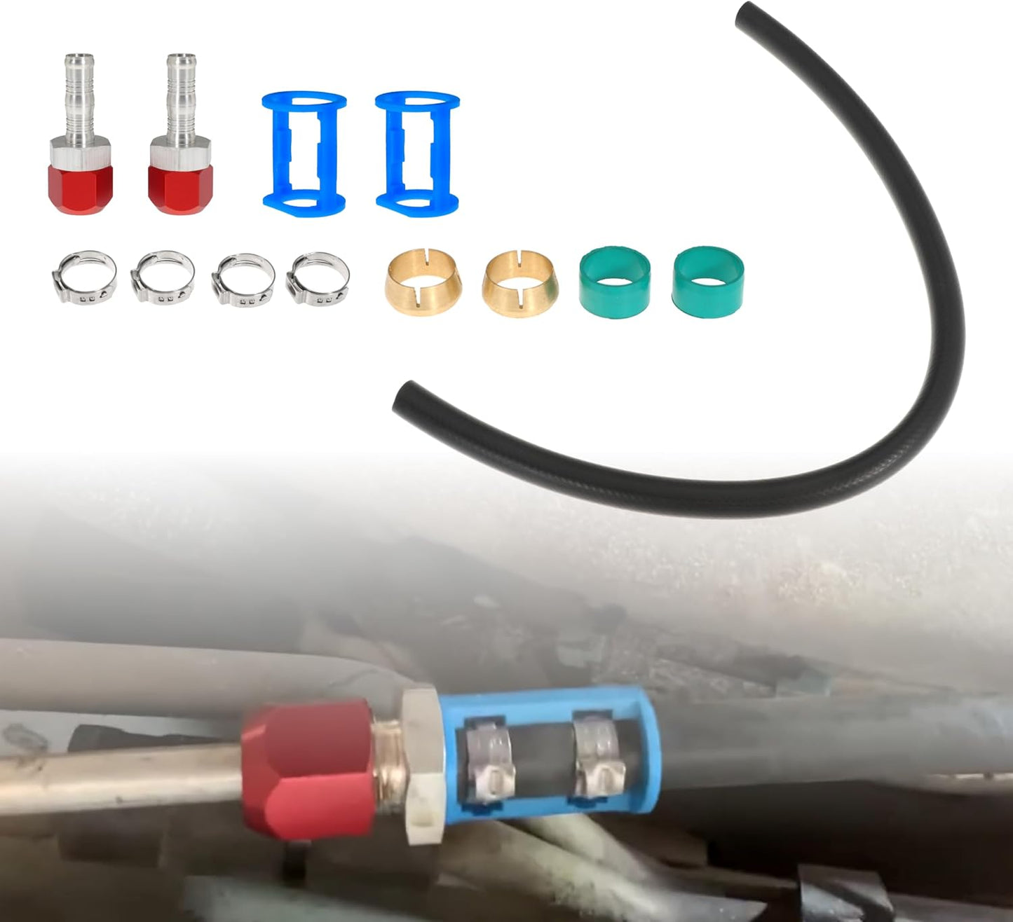 800-670 A/C Line Splice Kit For 5/8 Line With No.10 Hose 800670 Air Conditioning Repair Splice Connector Splicer Coupler Kit For 5/8 AC Line to Hose Repair (Line-K670)