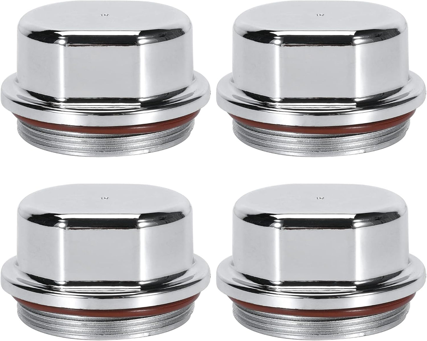 Hub Dust Caps, Axle Dust Grease Cap with O- Ring for Vortex 48355v, Boat, Nitro, E-Z, for Ranger Replace K71-G01-73, 21-261, 81143, for Marine for Dexter Trailer Hub Wheel, Silver (4)