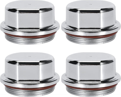 Hub Dust Caps, Axle Dust Grease Cap with O- Ring for Vortex 48355v, Boat, Nitro, E-Z, for Ranger Replace K71-G01-73, 21-261, 81143, for Marine for Dexter Trailer Hub Wheel, Silver (4)