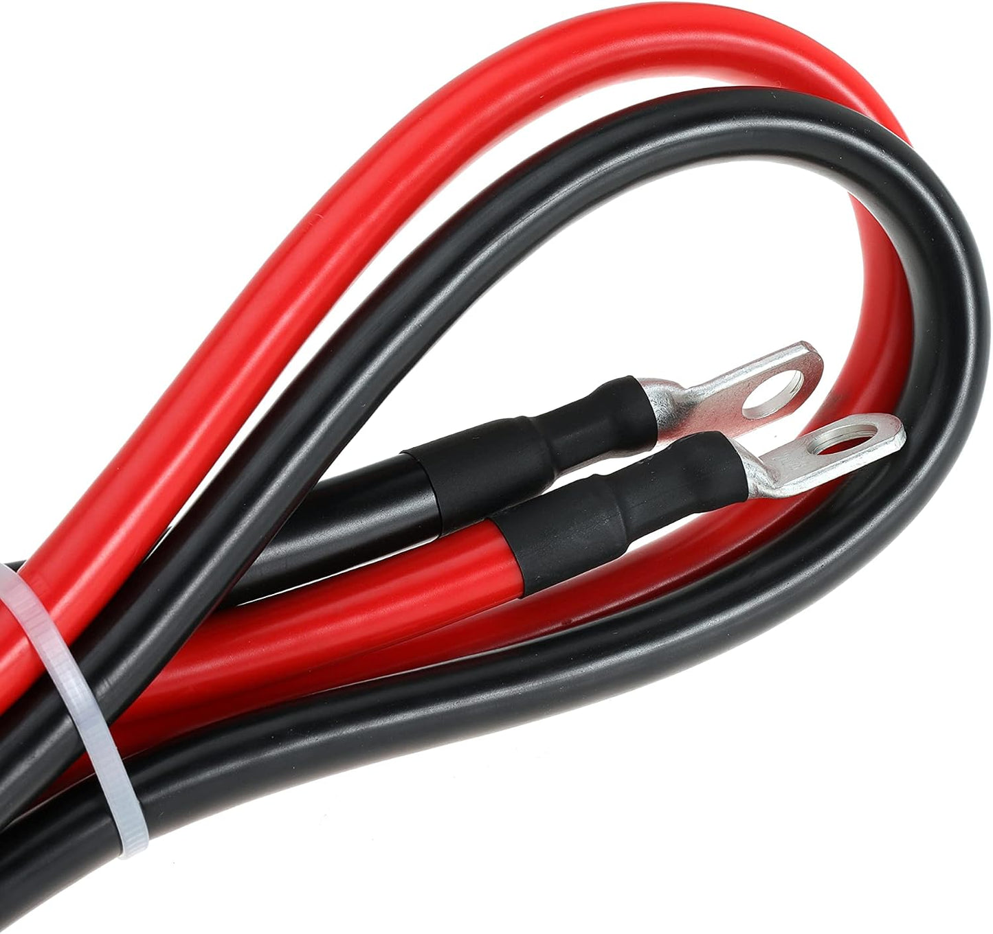 2 AWG Battery Cable 2AWG Gauge Battery Inverter Cables with 3/8 in Lugs Pure Copper Power Inverter Wire Set for Solar Marine Boat RV Car Motorcycle 2pcs (3FT)