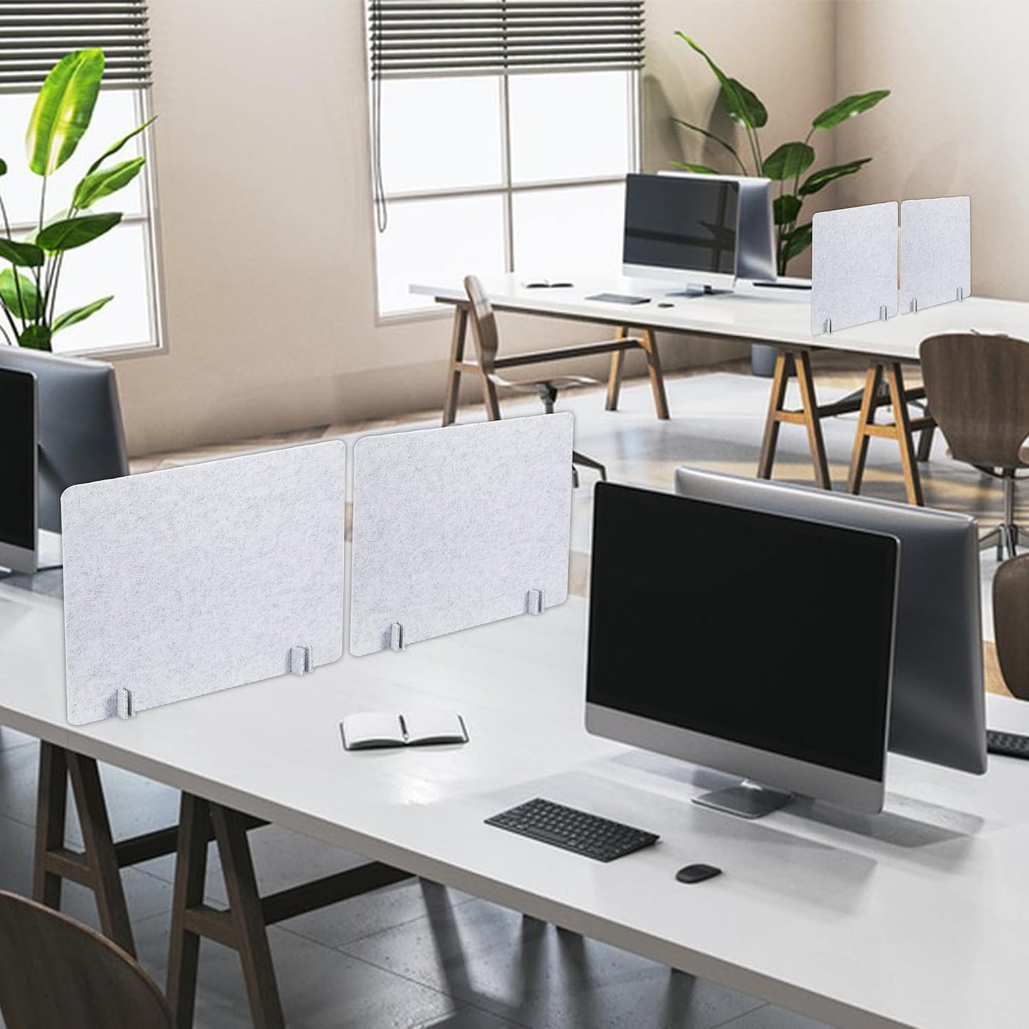 Desk Privacy Panel Acoustic Divider Panel Portable Desk Partition Desk Divider Noise Visual Isolate Table Divider for Student Study Office Library (Gray-6, 15.75" x 23.6")